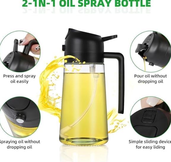 Oil Spray Bottle 2 In 1 Oil Dispenser